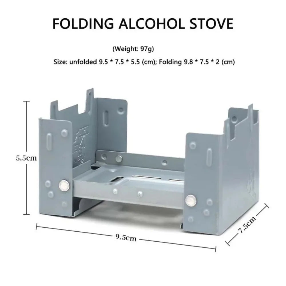 Camping Alcohol Stove Outdoor Portable Foldable Stove Camping Supplies Essential Suitable Picnic Hiking Climbing