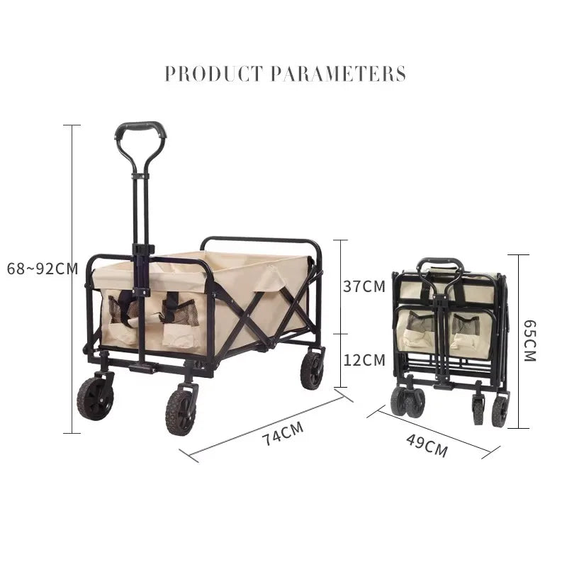Camping cart, camping trailer, outdoor folding, oversized camping handcart, small cart, camping vehicle
