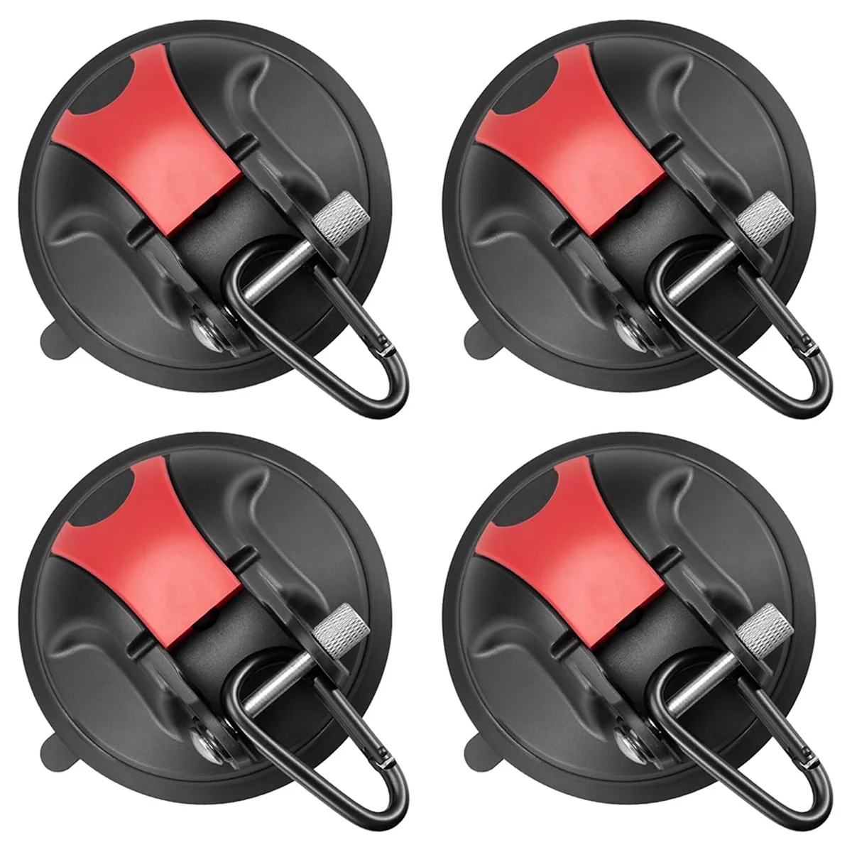 4 PCS Heavy Duty Suction Cup Hooks for Camping, Car, RV, Window - Camping Suction Cup Hooks