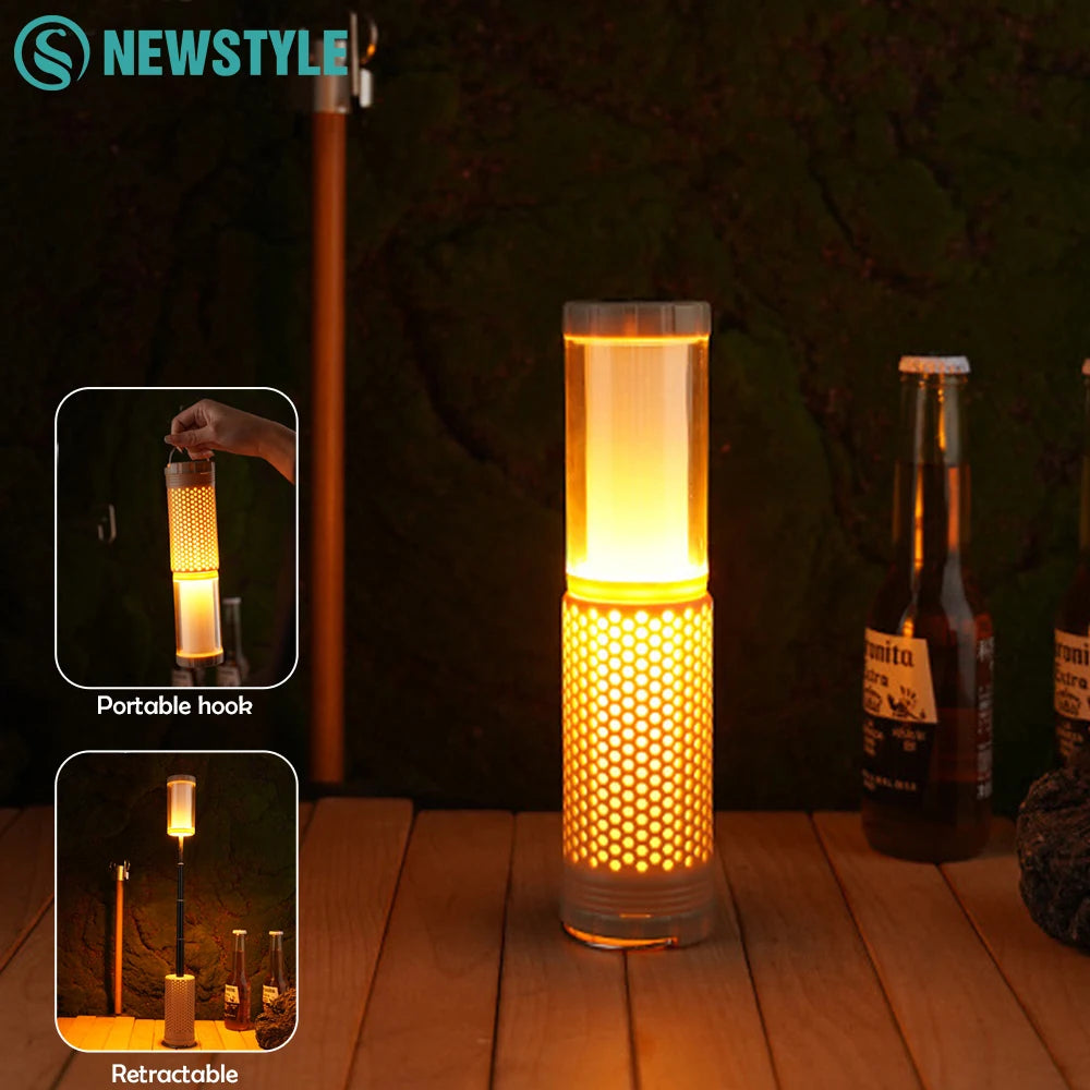 Camping Lights Rechargeable Outdoor Telescopic Collapsible Lanterns Multi-Functional Portable Magnetic Tent Lamps Emergency Hiki